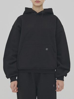 LOGO HOODED SWEATSHIRT - BLACK