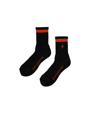 [Unisex] Rond&Demarrer Black Socks (Middle Stripe ver.)