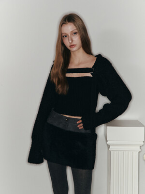 WOOL KNIT BUSTIER (BLACK)