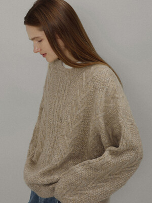 Noa wool knit pullover_beige