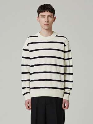 stripe crewneck sweater_CWWAM24302IVX