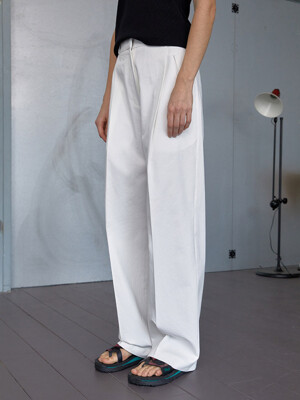 cotton slacks - white