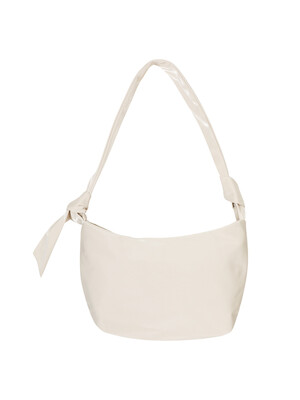 Glossy Halfmoon Cross Bag_Cream