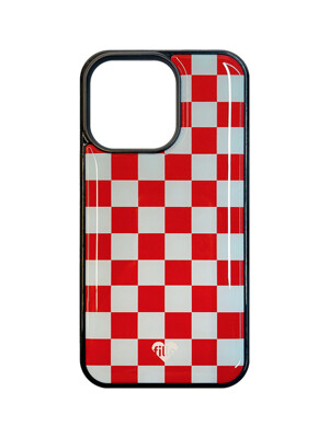 에폭시 Copenhagen Check iPhone Case - Sky & Red