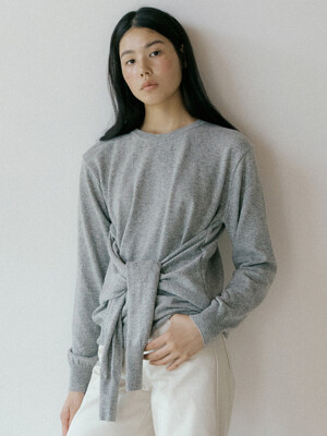 [cashmere] layered knit 211 (melange gray)
