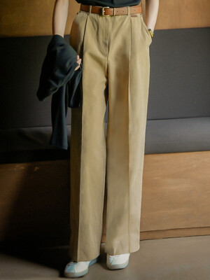 Relax cotton twill pants_Beige