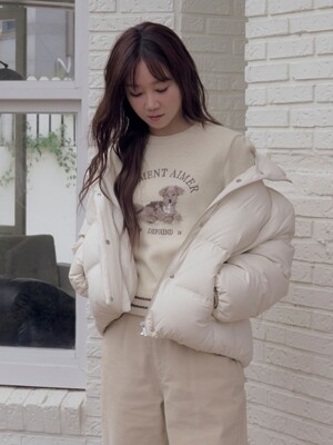 puppy graphic pullover - butter