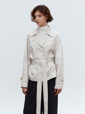 TOF DOUBLE HALF TRENCH COAT  BEIGE