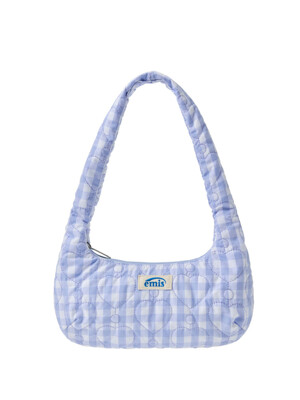 HEART QUILTED SHOULDER BAG-SKY BLUE