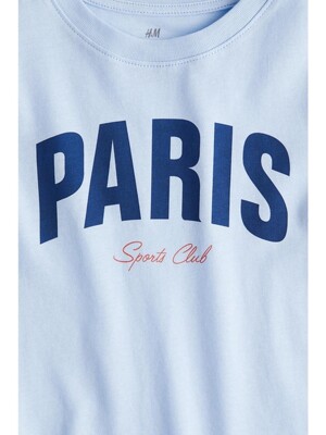 프린트 티셔츠 라이트 블루/Paris 1216652063