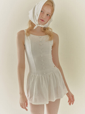 DAPHNE LACE SWIMSUIT_White