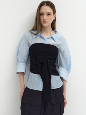 String Detail stripe Blouse KW5MB6020_22