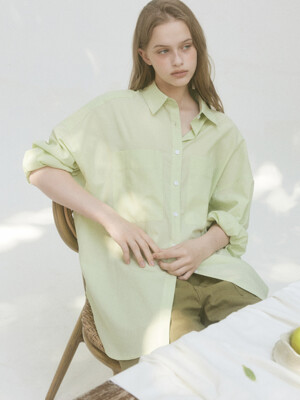 Light cotton summer oversized shirts (green)