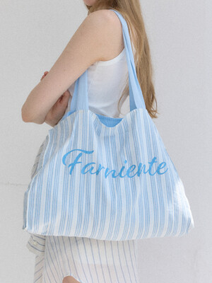 Stripe Lace Comfy Bag - Sky blue