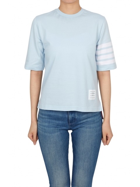 THOM BROWNE レディース 長袖Tシャツ FJS103G 07862 415 Thom Browne 4-Bar long-sleeve T-shirt | White | FARFETCH