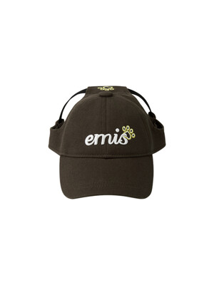 (PET) LETTERING LOGO BALL CAP-BROWN