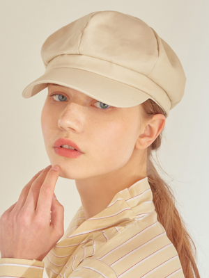 boni newsboy cap - cotton light beige