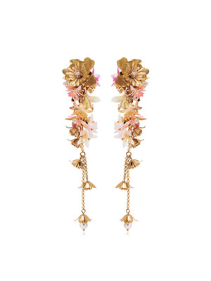 Floret Long Gold Earrings