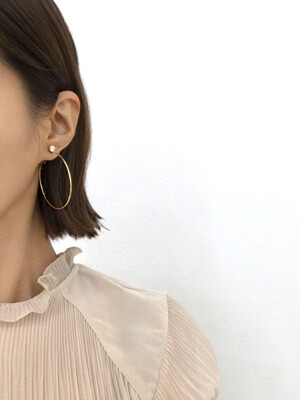 Layered Cubic Big Ring Earring