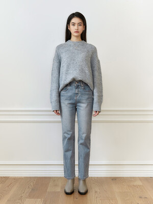 Light blue straight crop jeans - SS002