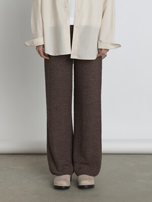[Woman] Textured Knit Pants (Brown)