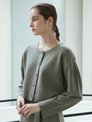 bud knit cardigan (deep gray)