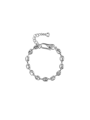 Silver small pignose chain bracelet