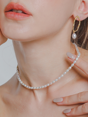 Oval Pearl Necklace N01082