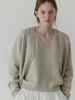 Boucle Cardigan (Beige)