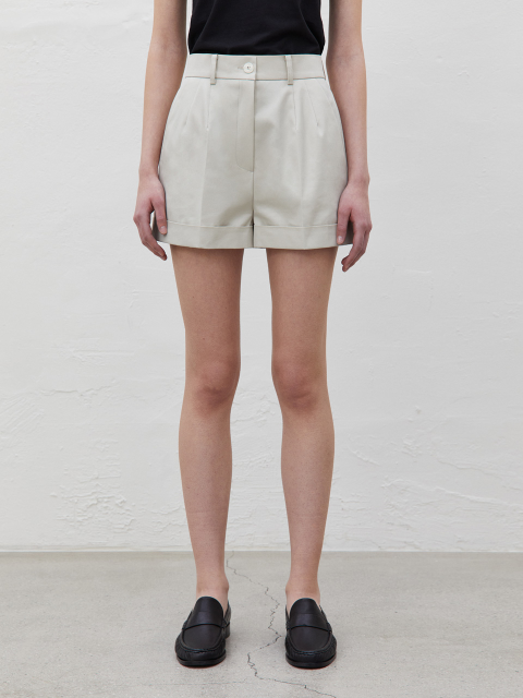 팬츠 - 리디피 (RIDIFI) - TURN-UP COTTON SHORTS_LIGHT BEGIE