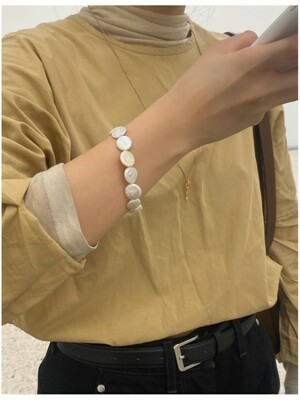 [SILVER925] Button Pearl bracelet