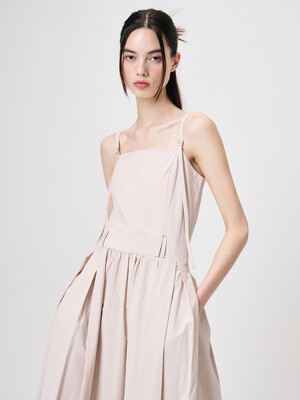 Slip Shirring Pleats Dress, Rose Pink