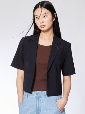 Signature Summer Wool Crop Jacket  Navy (KE3511M04R)