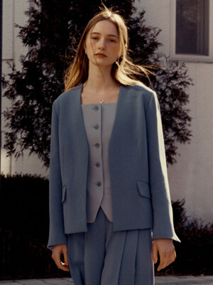 [리퍼브][Drama Signature] Collarless Tailored Blazer_4color