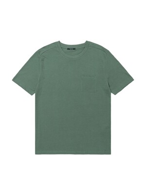 23 SS 남성 포켓 패치 라운드 티셔츠 (GREEN)
