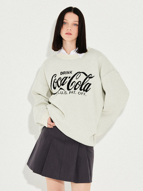 니트,니트 - 코카-콜라 (Coca-Cola) - Coca-Cola Basic Knit Sweater 아이보리