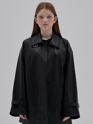 Leather Trench Coat_Black