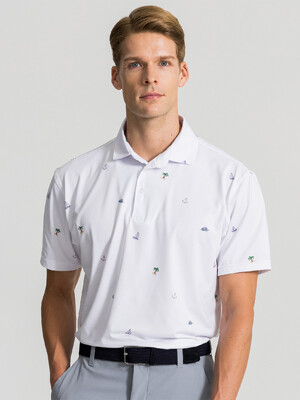 Summer Pattern Performance Polo Tee