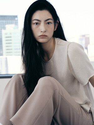 [Drama Signature] Glossy Half-sleeve Top_3color