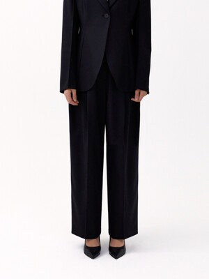 DOUBLE PLEATED WIDE PANTS