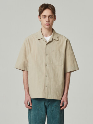 oversized multi-pocket half shirt_CWSAM24307BEX