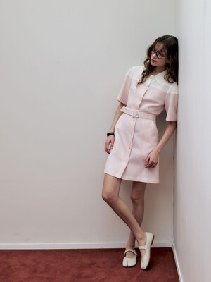 24 Summer_ Pink Cotton Mini Dress
