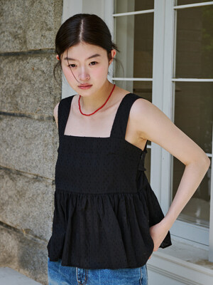 LACE SLEEVELESS TOP_BLACK