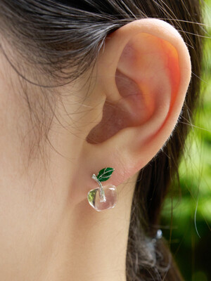 ice apple silver earrings