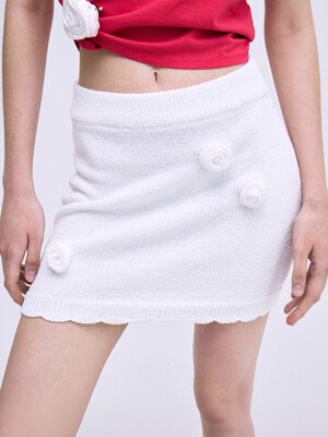 COTTON MINI SKIRT ROSE_IVORY