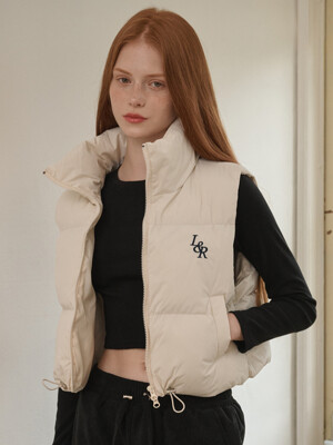 Crop padded vest Cream