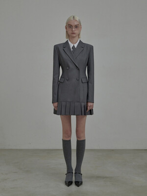 Jenn pleated suit jacket dress - Grey