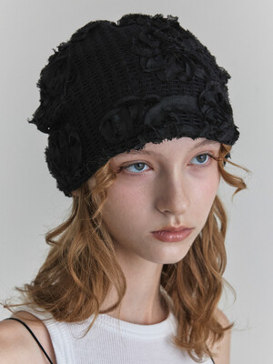 ROSA KNIT BEANIE IN BLACK