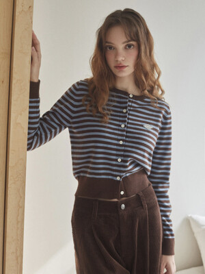 Ludy stripe knit cardigan (blue)