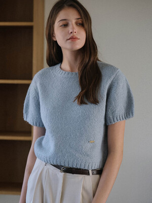 Olly Half Sleeve Knit [Sky Blue]